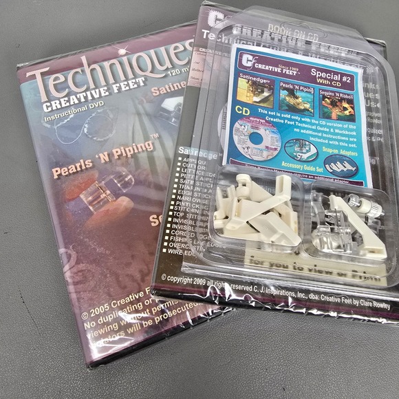 Creative Feet Other - Creative Feet Special 2 Sewing Accessory W/ Snap-on Adapters & 2 DVD's Bernina